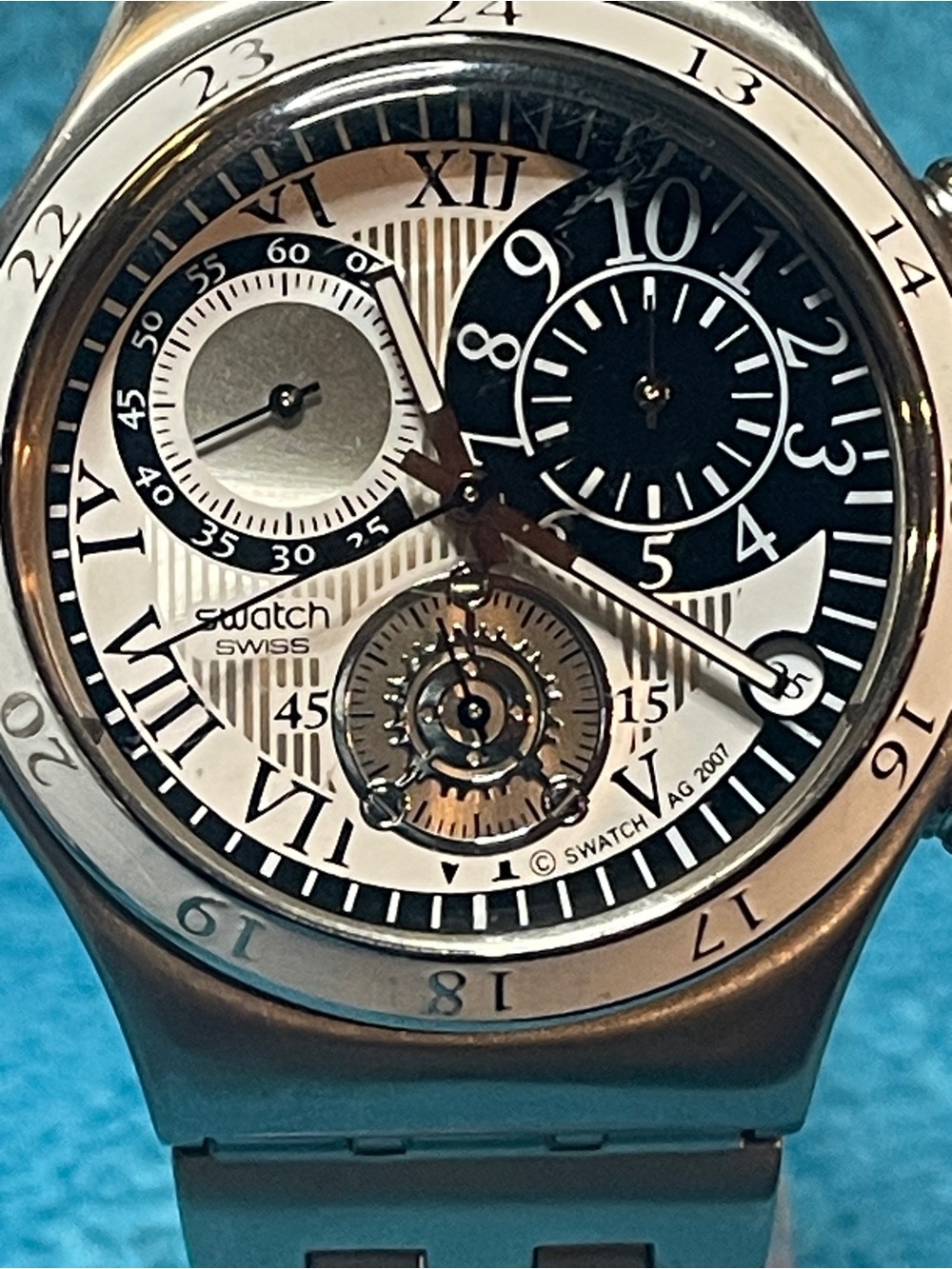 Swatch Irony Chrono "Light of Senses" YCS509G Stainless Steel Watch